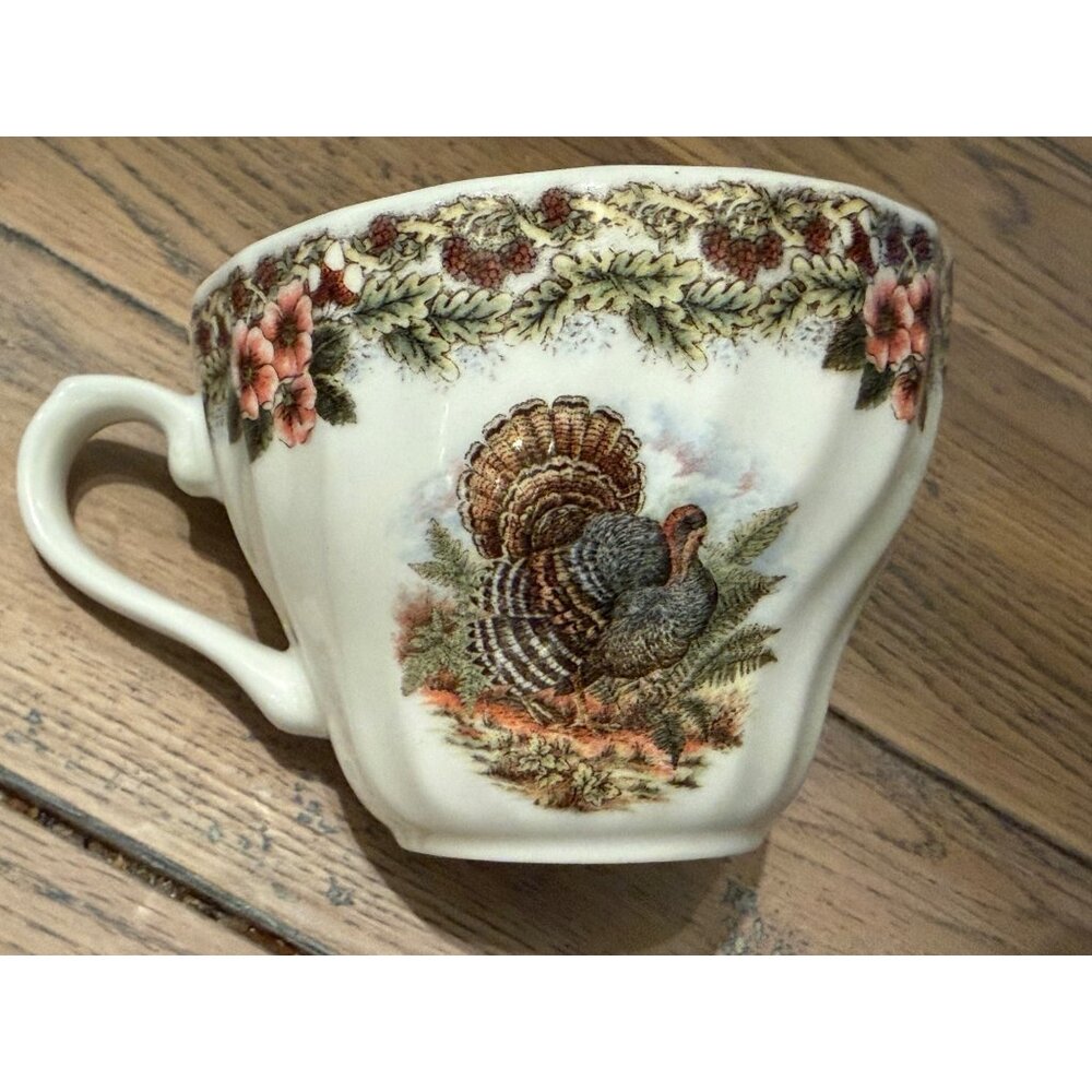 Churchill Thanksgiving Turkey Tea Cups Set of 5 Myott Factory Archive Colombia